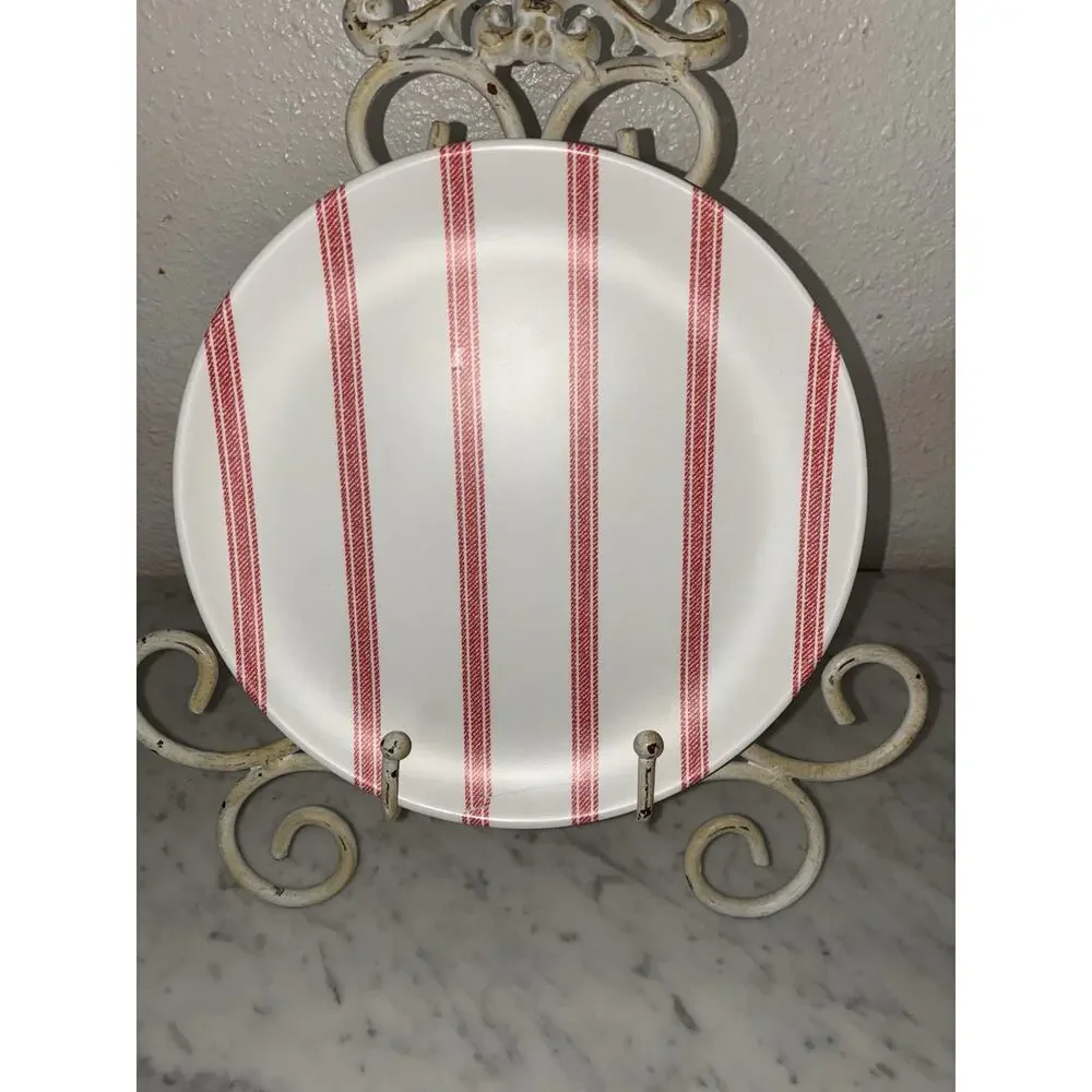 Hearth & Hand Magnolia Melamine Dinner & Salad Plates Set 4 Blue 4 Red White - Picture 3 of 9